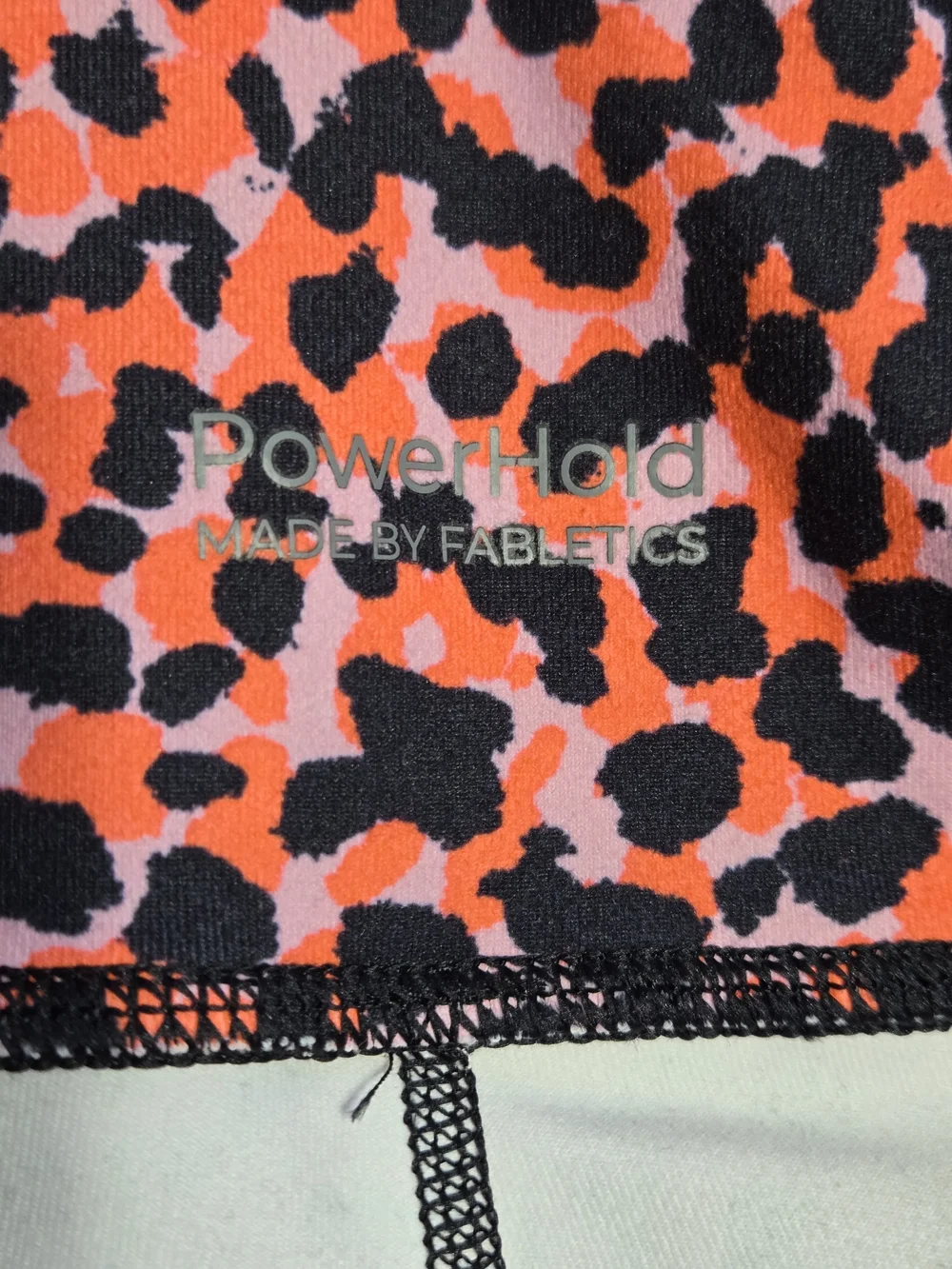 Fabletics PowerHold Leopard Print Leggings‎ Womens S Pink Orange Pocket